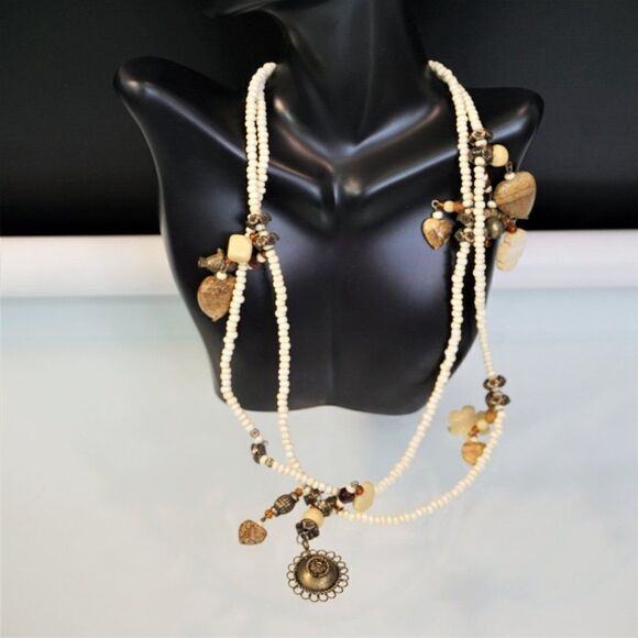 Iris Lane Necklace 1980s Designer Signed One of a Kind Vintage Beach Boho - Picture 6 of 12